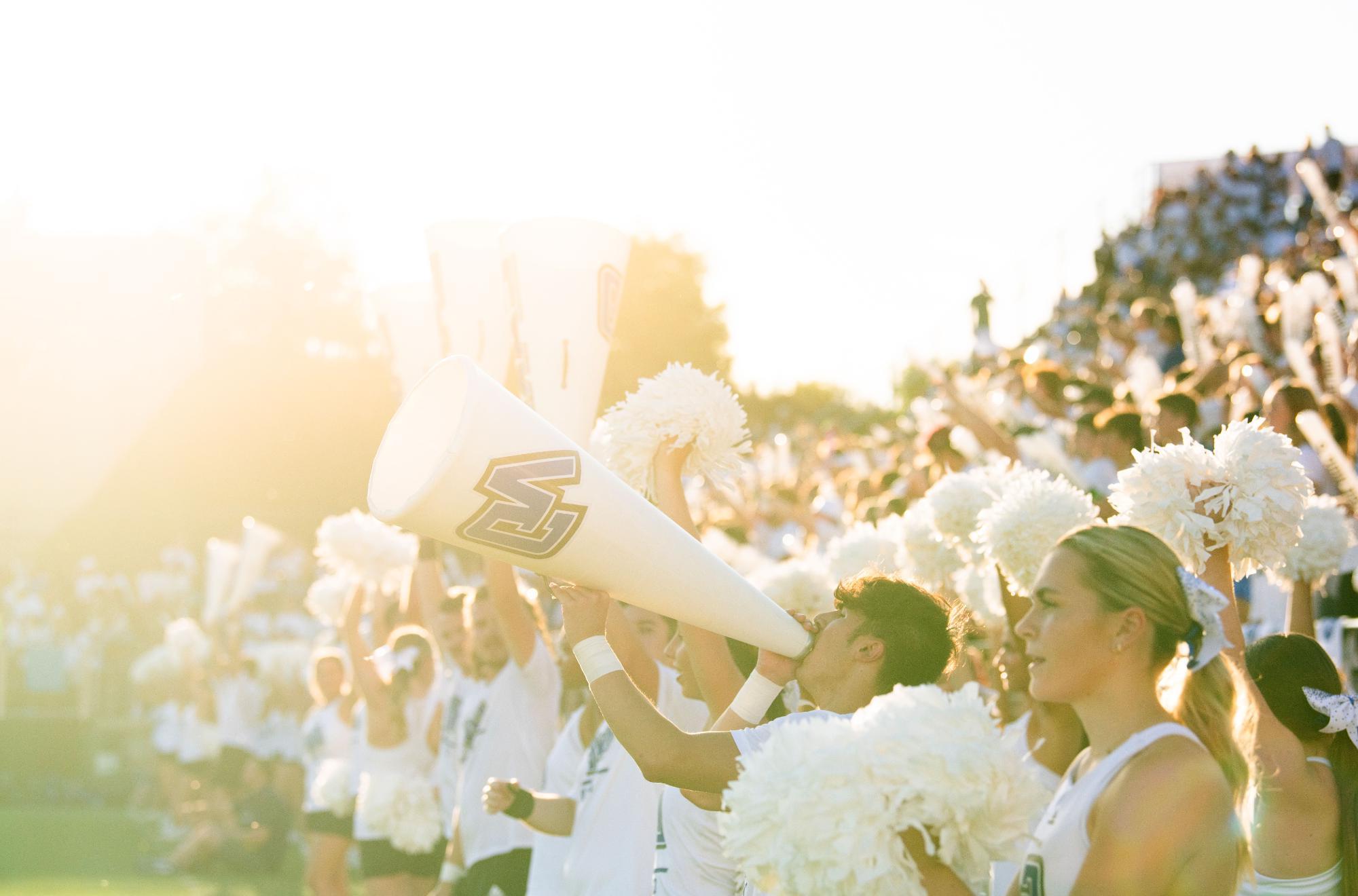 GVSU Cheerleaders at a football game